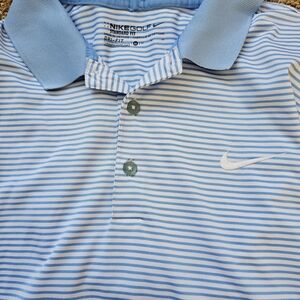 Nike Mens Light Blue Striped Polo
